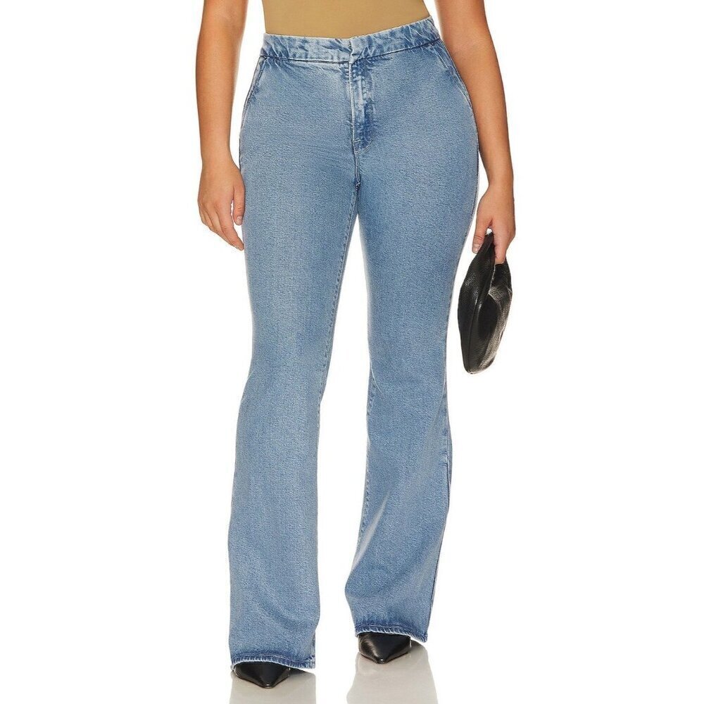 Good American Good Flare Stretch Trouser Jeans Indigo551 Womens Size 22